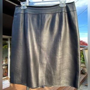 Halogen black leather miniskirt
